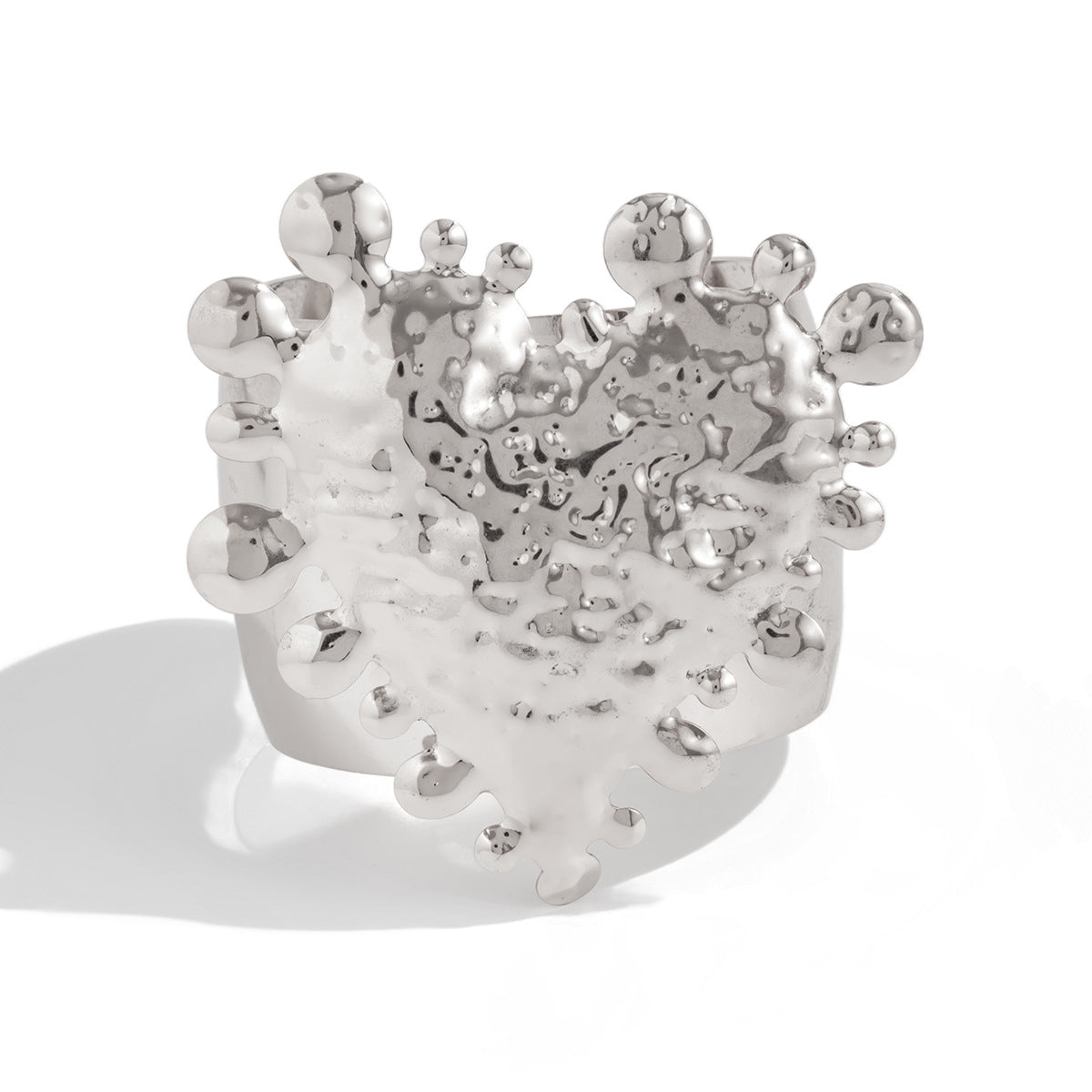 Planderful Open Heart Bracelet With Personalized Hammered Pattern Vienna Verve For Women
