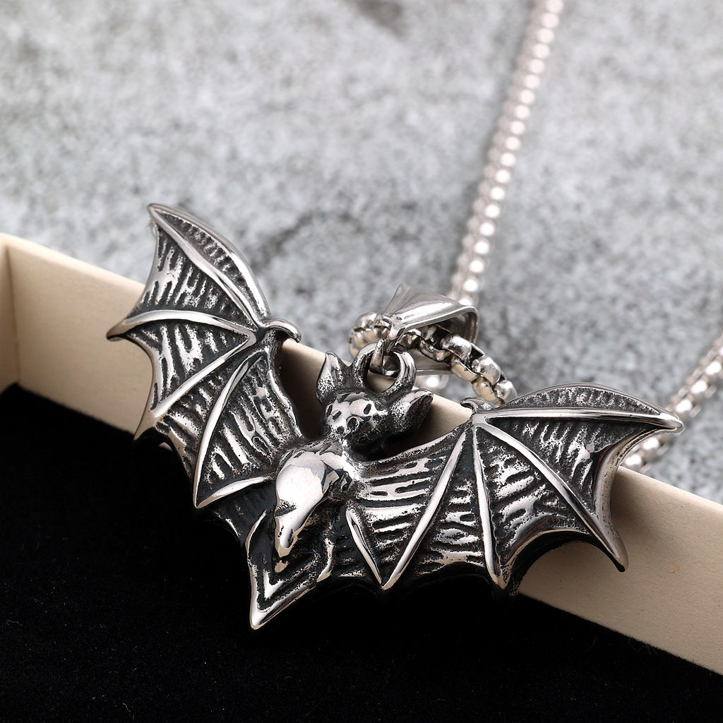 Punk Bat Stainless Steel Men's Pendant Necklace
