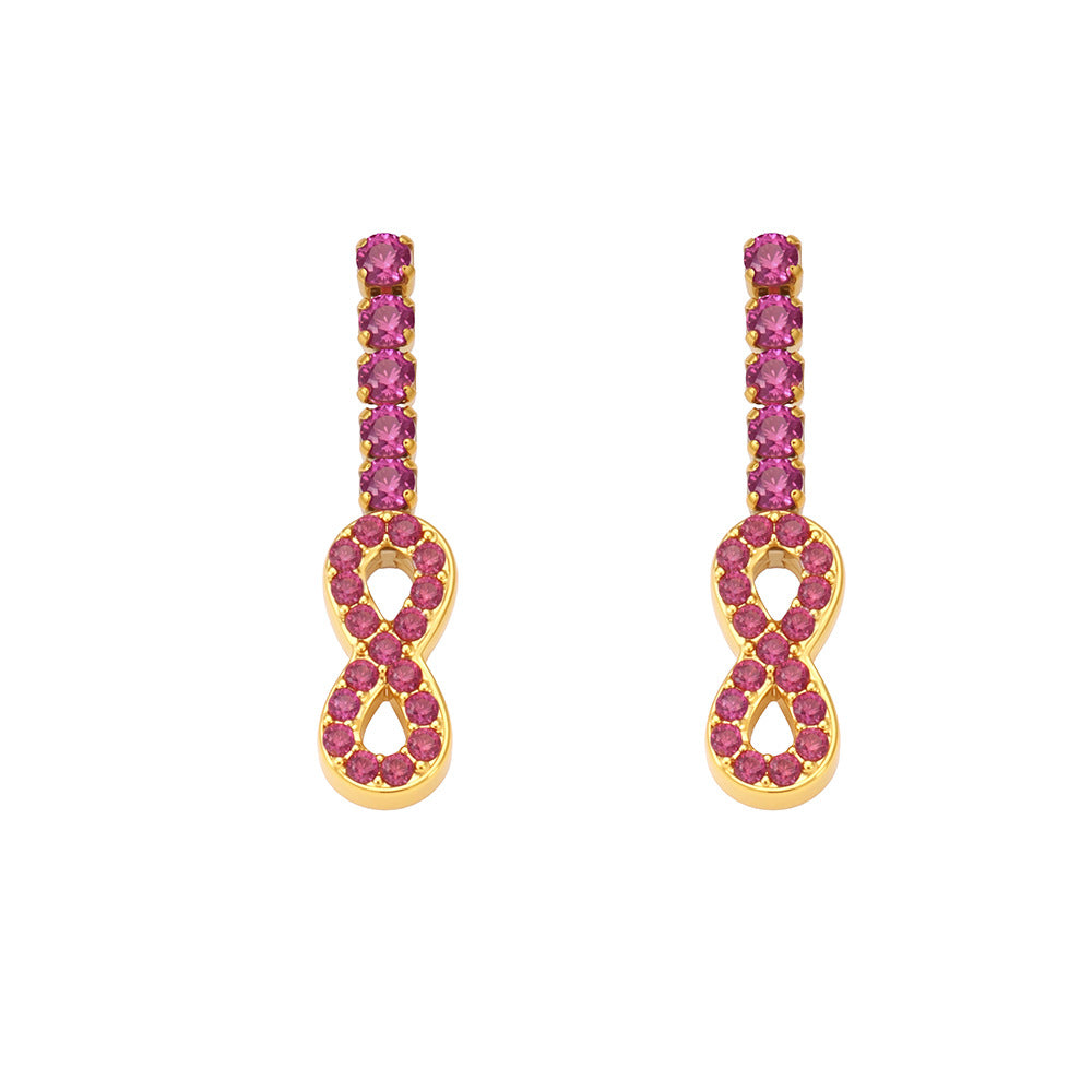 Planderful Zircon Pendant Earrings For Women 18k Gold