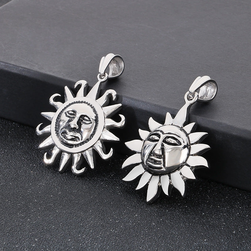 Planderful Sun God Pendant Stainless Steel Men Necklace