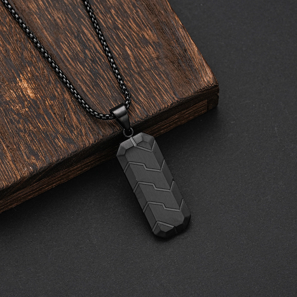 Planderful Mens Titanium Steel Necklace Minimalist Pendant For Everyday Style And Durable Masculine Accessory