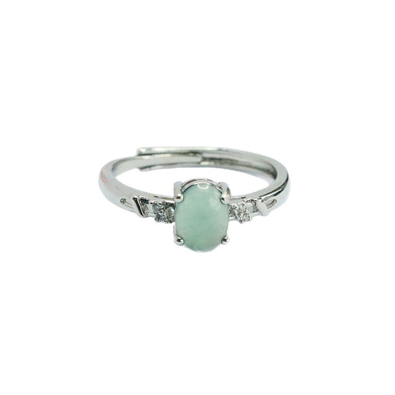 Blue-Water Jadeite Interwoven Ring