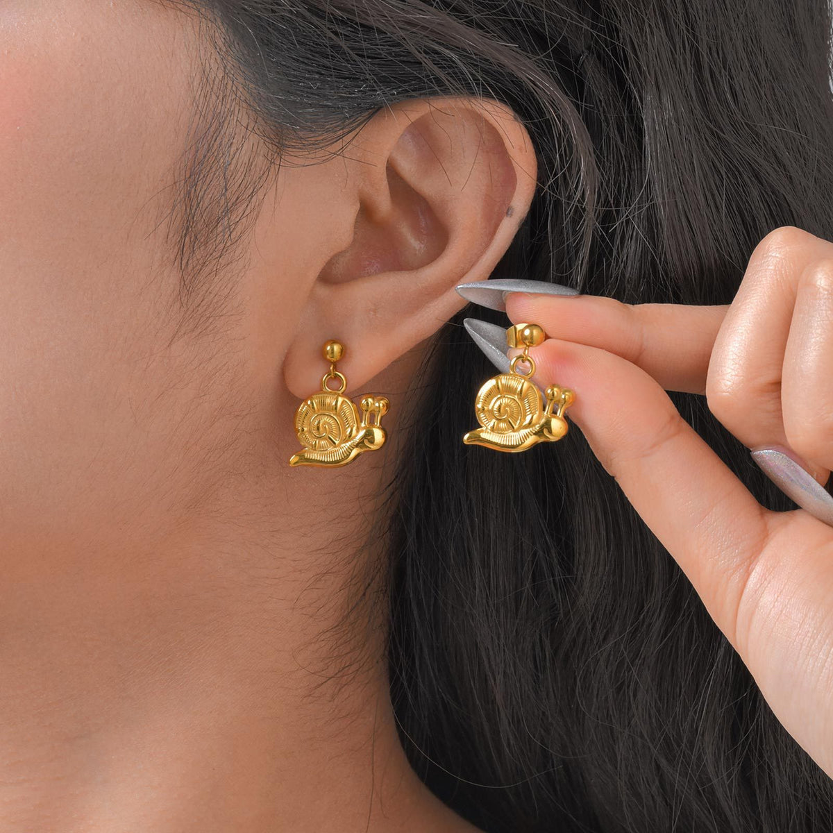 Modern Gold-Tone Stainless Steel Earrings
