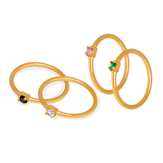 Elegant Multicolor Zircon Women's Ring - Everyday Genie Collection