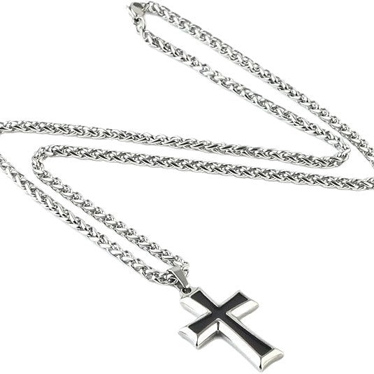 Minimalist Cross Stainless Steel Men's Pendant Necklace