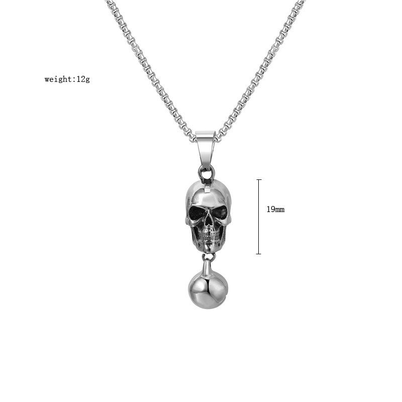 Planderful Skull Pendant Necklace For Men And Unisex Retro Punk Rock Durable Titanium Steel Protection Statement