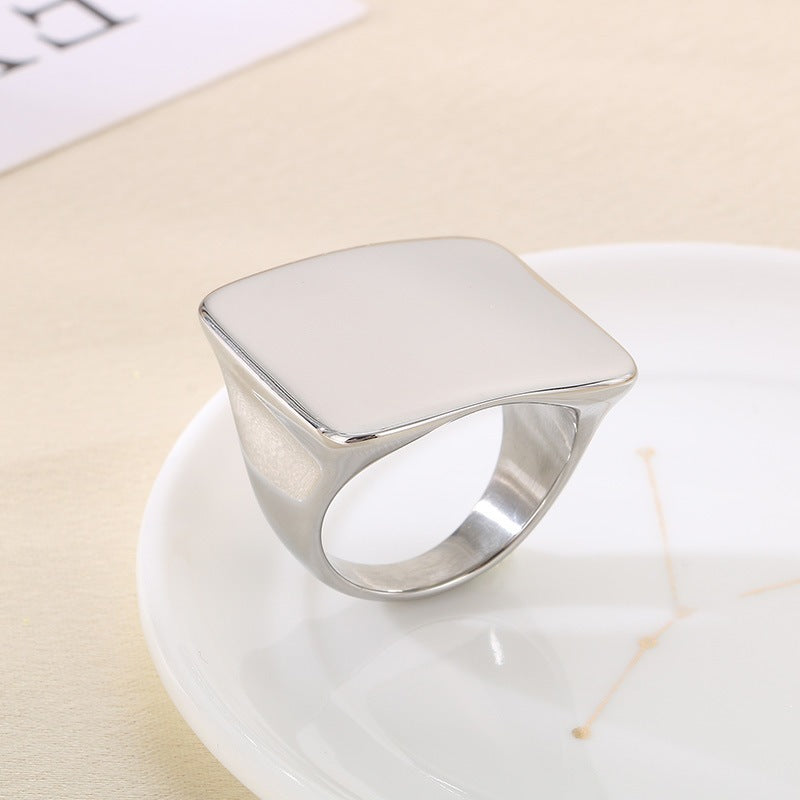 Wide Aspect Ring Hip-Hop Smooth/Sand Surface Men's And Women's Stainless Steel Ring