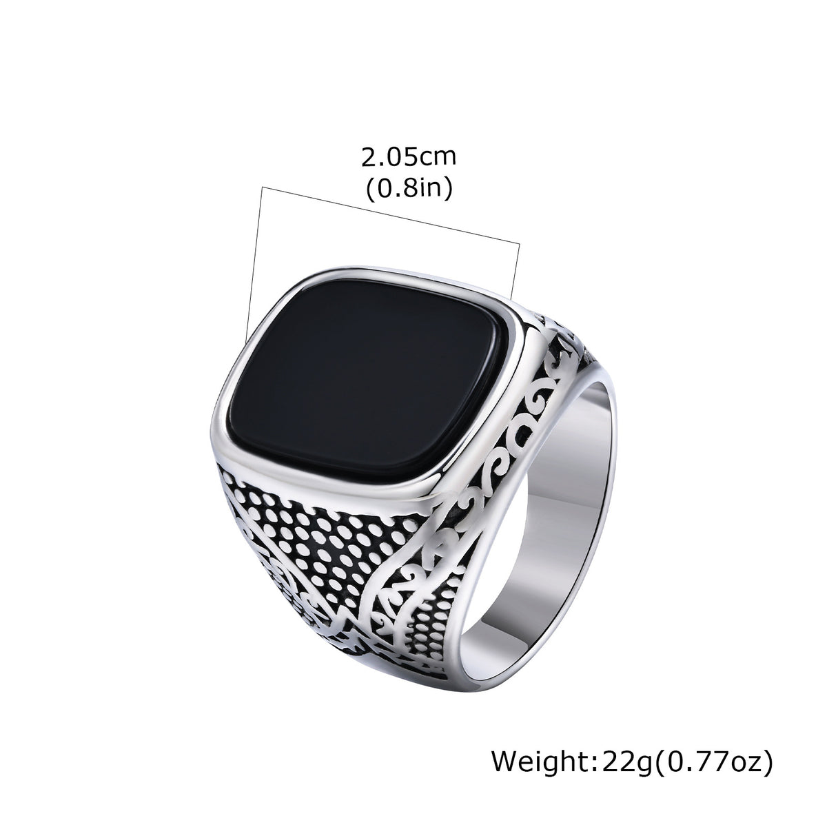 Stainless Steel Ring Square Glass Stone Oval Natural Tiger's Eye Agate