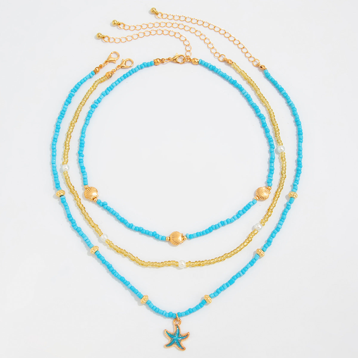 Starfish Pearl-Style Bohemian Layered Necklace