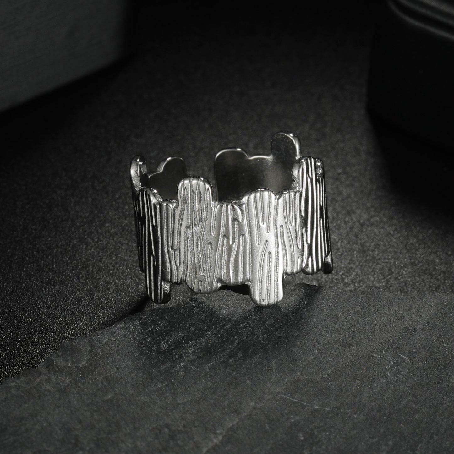 Planderful Everyday Genie Geometric Stainless Steel Ring Adjustable Unisex Large Statement