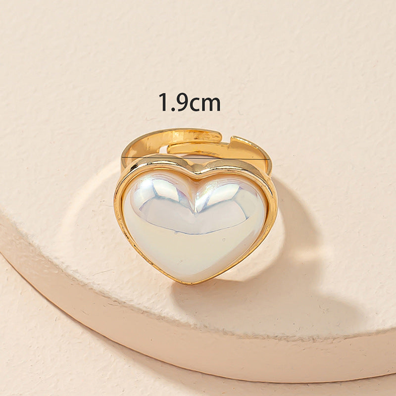 Heart Shaped Pearl Ring - Elegant and Stylish Women's Jewelry