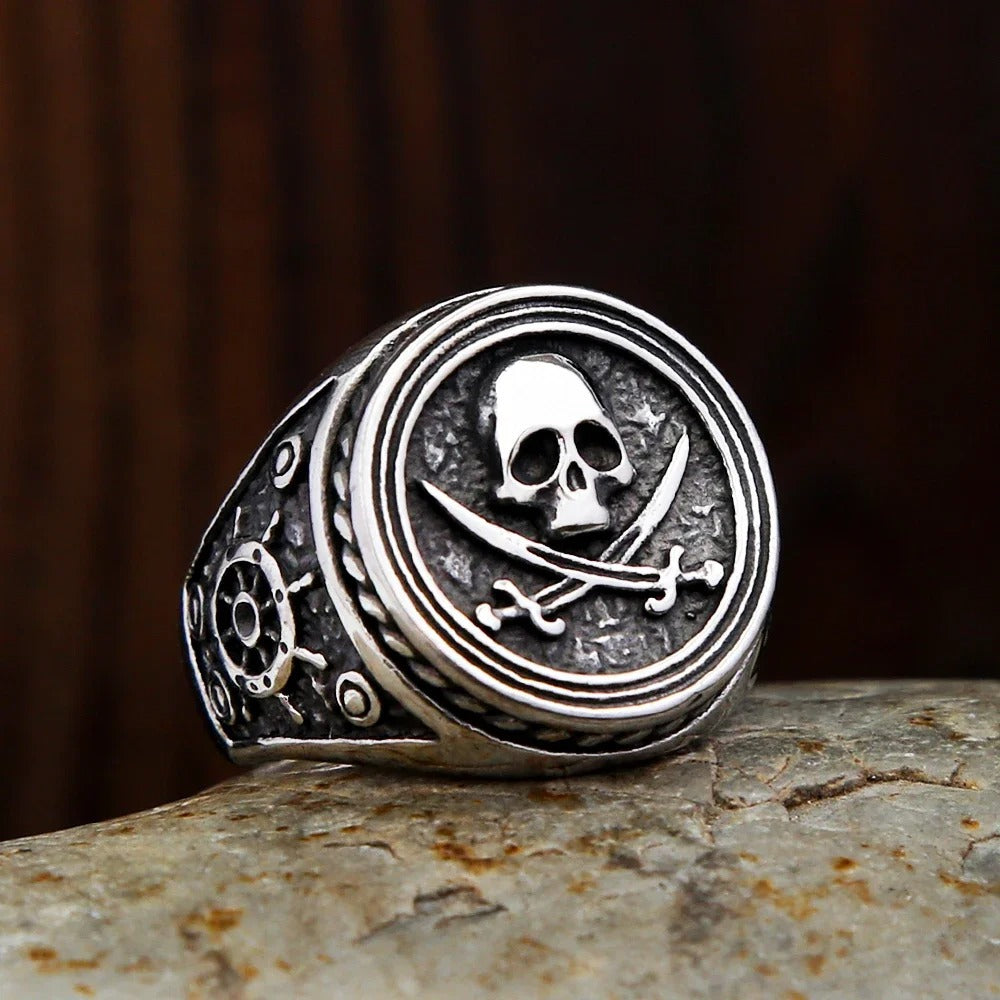 Punk Skull Stainless Steel Men's Ring