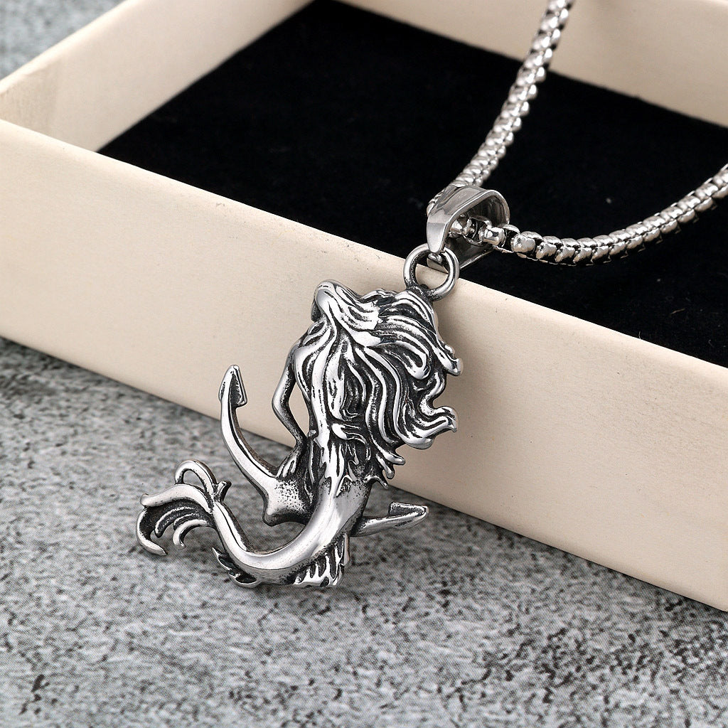 Punk Anchor Pendant Necklace