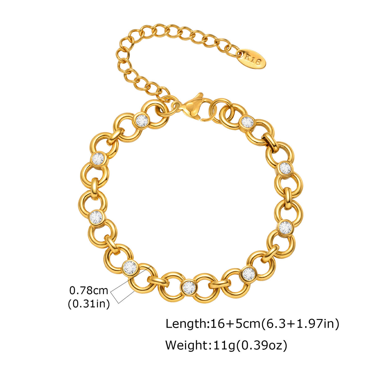 Zircon Stainless Steel Bracelet