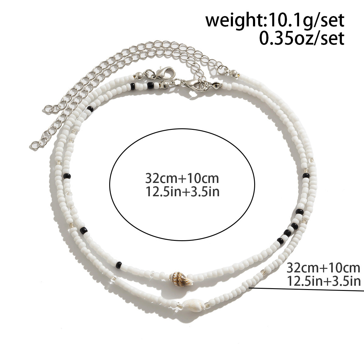 Planderful Vienna Verve Geometric Collarbone Necklace Personal Color Mixing Beaded Conch Set For Women