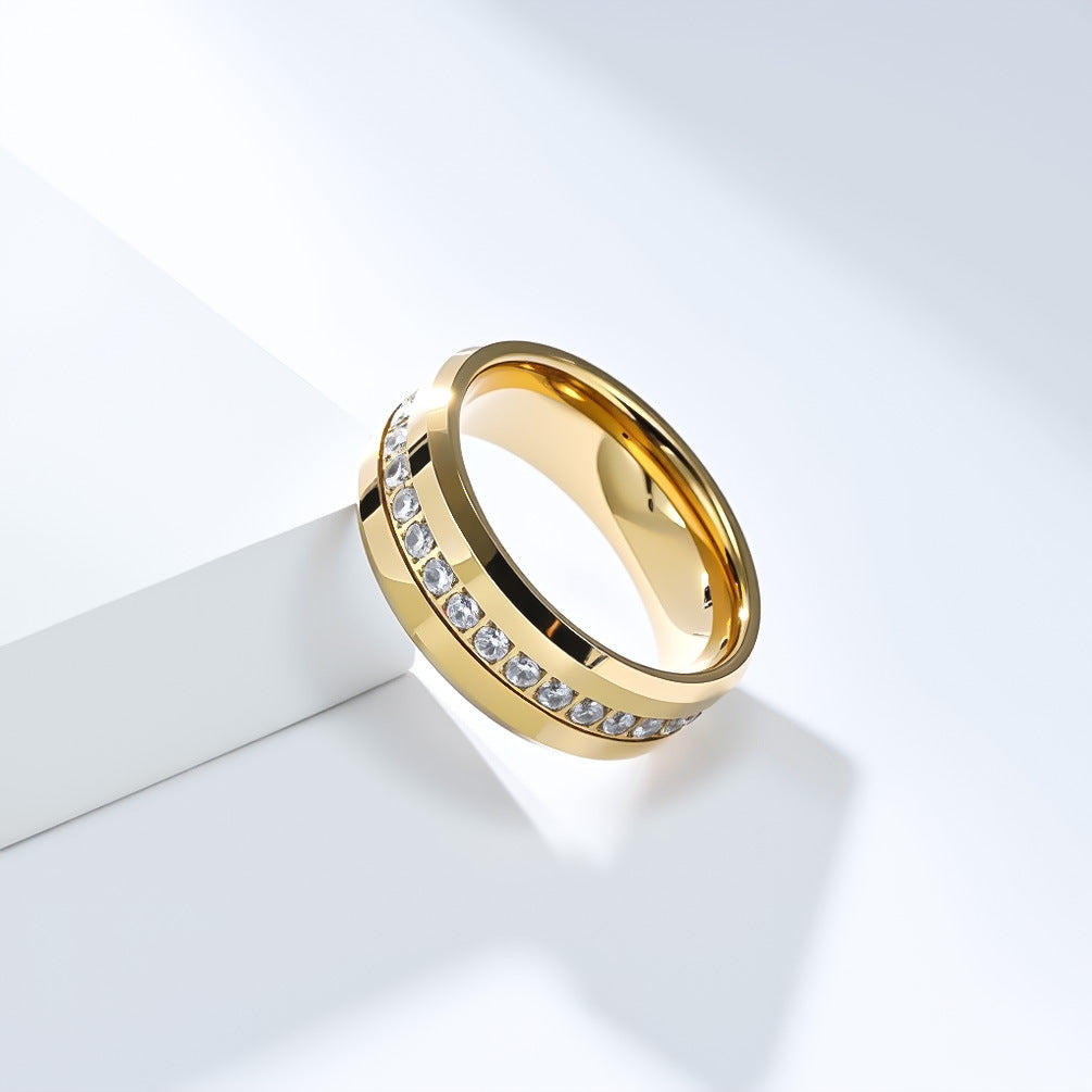 Planderful Everyday Genie Tungsten Zircon Ring For Couples Unisex Luxury Jewelry