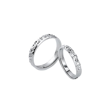 ins niche rhombus burst shredded ice s925 sterling silver ring premium light luxury couple ring Douyin explosion
