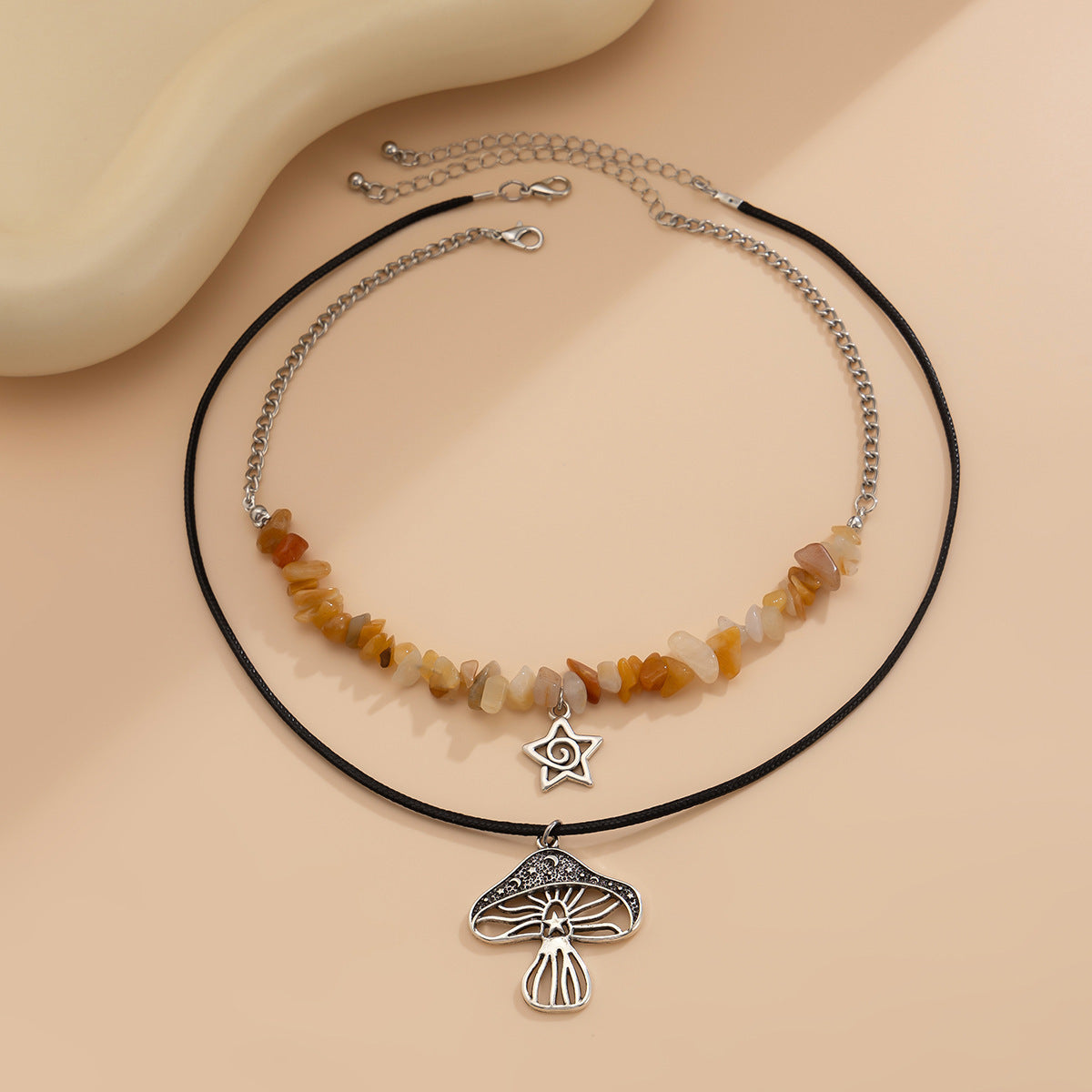Turquoise-Style Beaded Ethnic Layered Necklace