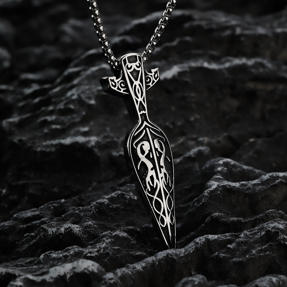 Hip-Hop European and American Viking Weapon Pendant Necklace