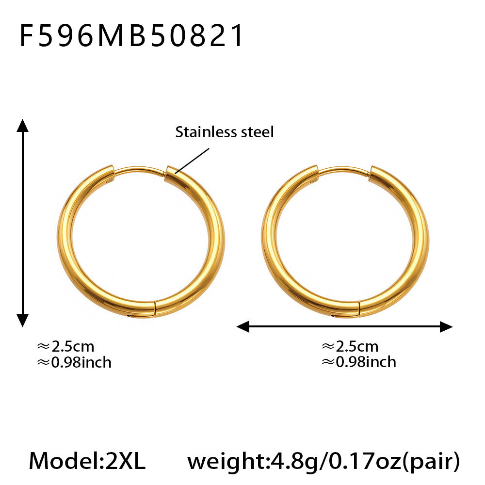 Planderful Minimalist Stainless Steel Circle Earrings Unisex