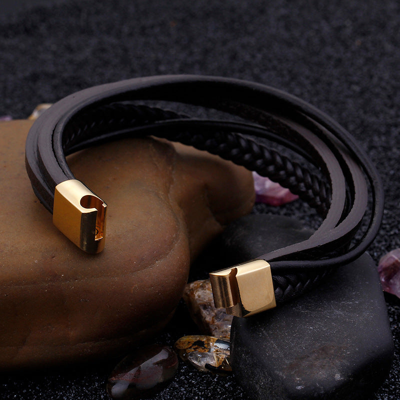 Planderful Everyday Genie Men Handwoven Leather Bracelet