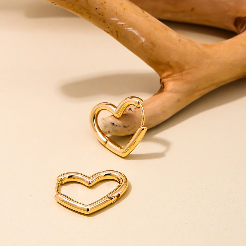 Chic Heart-shaped Metal Earrings - Vienna Verve Collection by Planderful