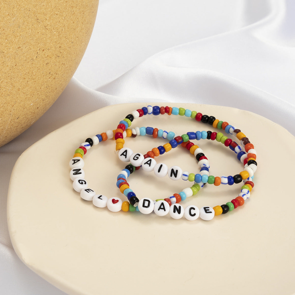 Planderful Vienna Verve Beaded Bracelet for Women Elastic Macaron Color Mix Statement Jewelry