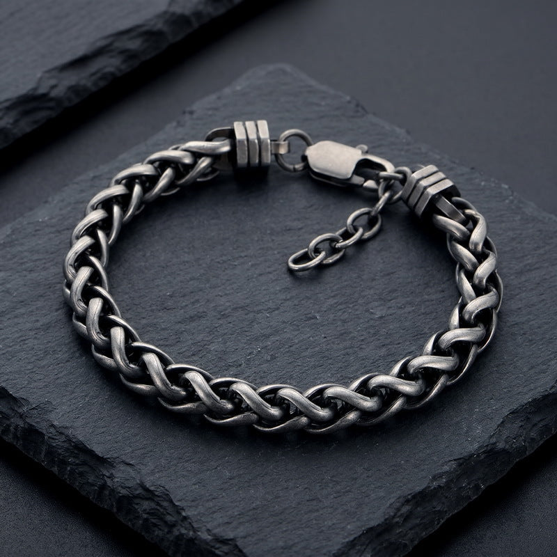 Rock Day Buckle – Hip Hop 8mm Keel Flower Basket Chain With Extension Chain Stainless Bracelet
