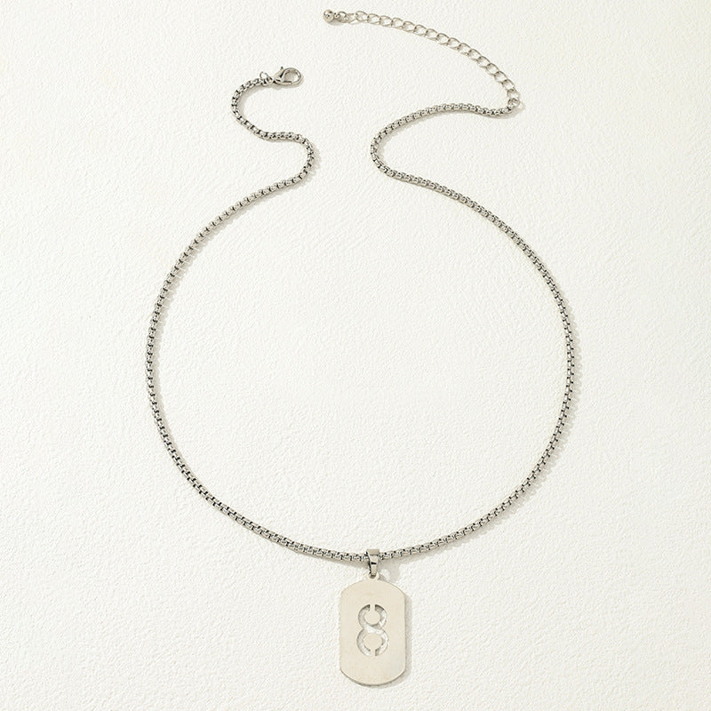 Hollow Digital Hang Tag Necklace - Vienna Verve Collection