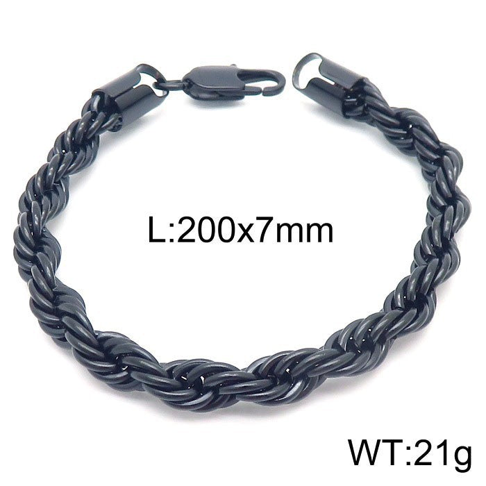 Titanium Steel – & Men's Buckle Twist Chain 4/6/8 Mm Twist Rope Chain Bracelet