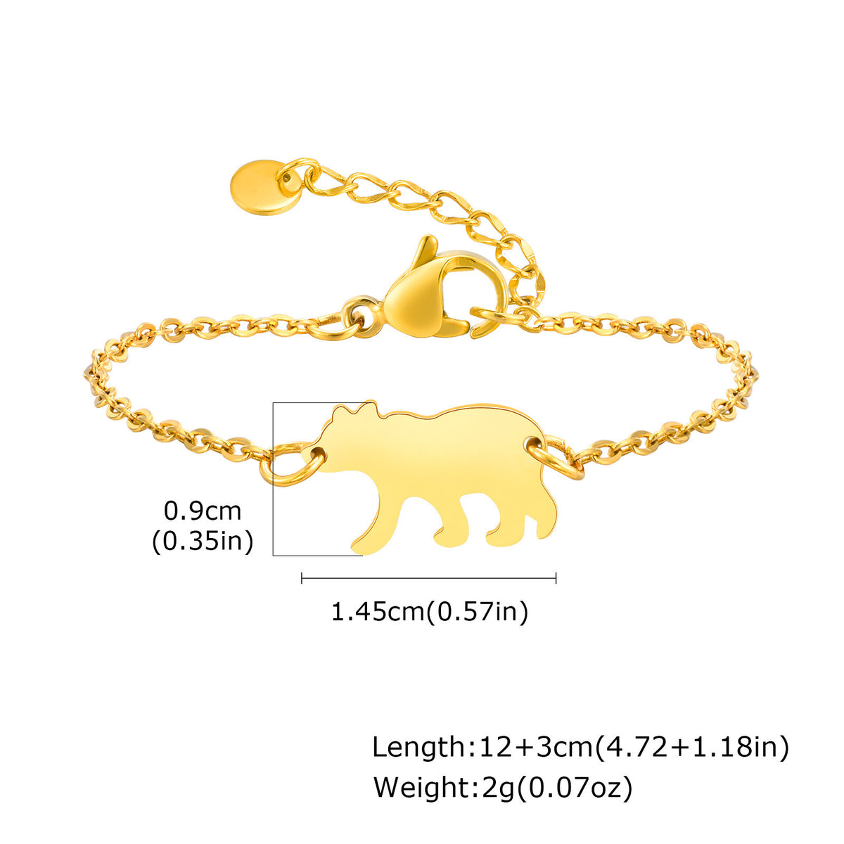Cute – Children's Bracelet – Stainless Steel Bear Gold