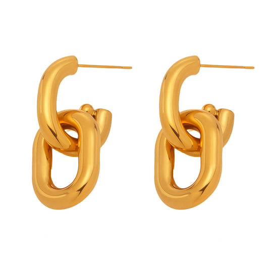 Planderful Hollow Chain Earrings 18K Gold Plated For Women