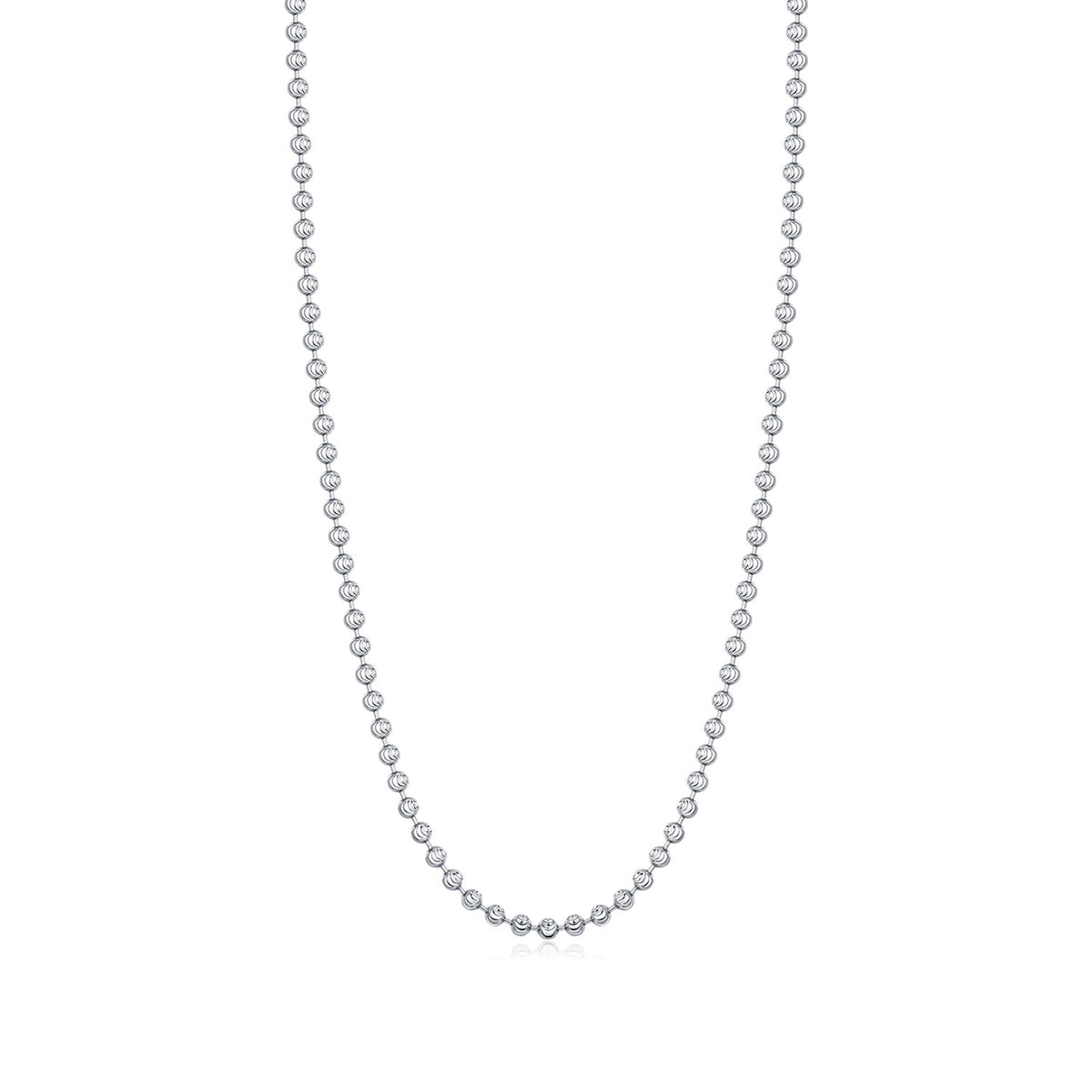 925 Sterling Silver Moon Beaded Necklace
