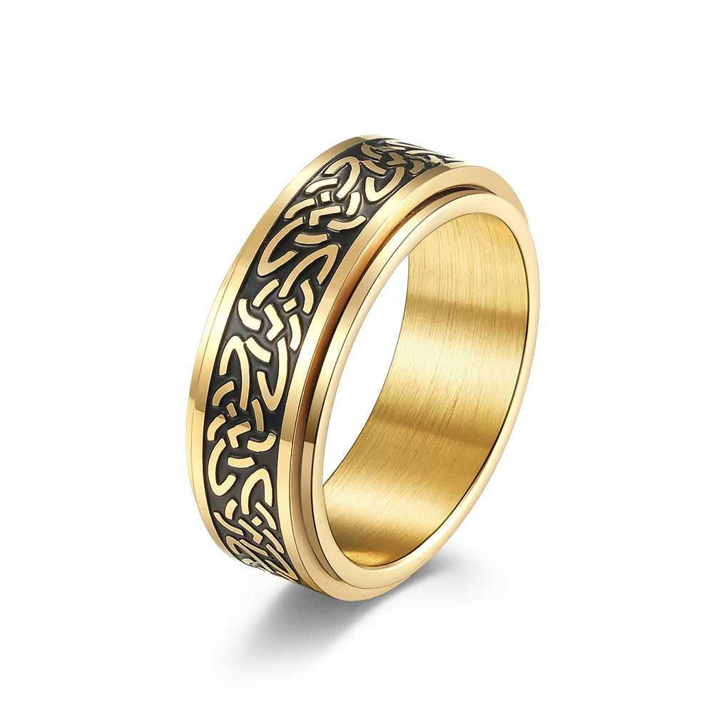 Celtic Knot Stainless Steel Rotating Ring for Couples