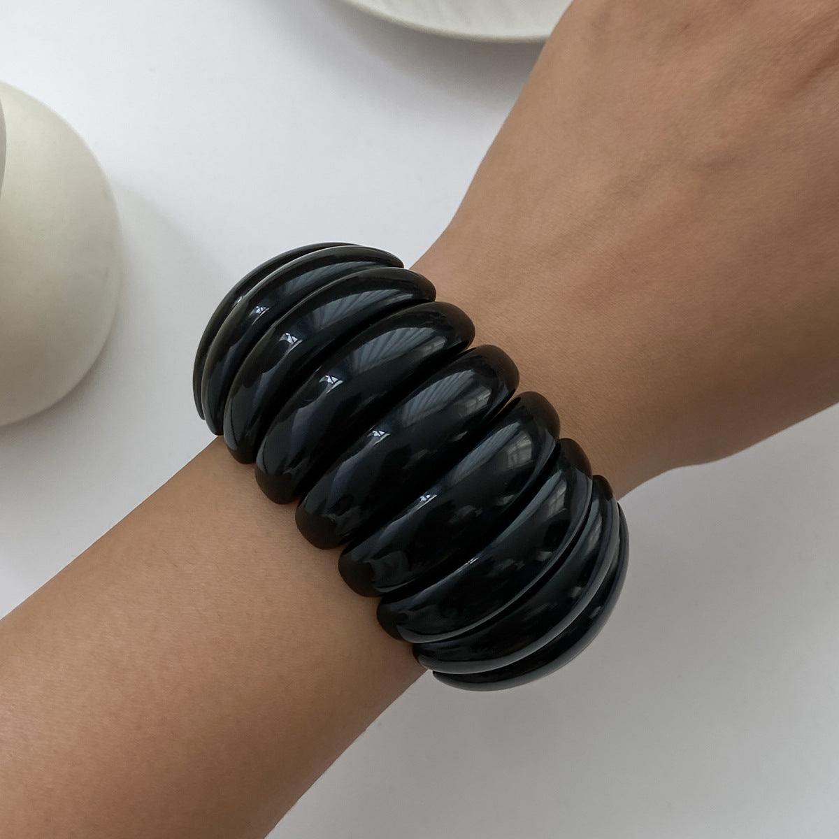 Planderful Vienna Verve Personalized Color Matching Bracelet For Women Elastic Wide Statement Jewelry