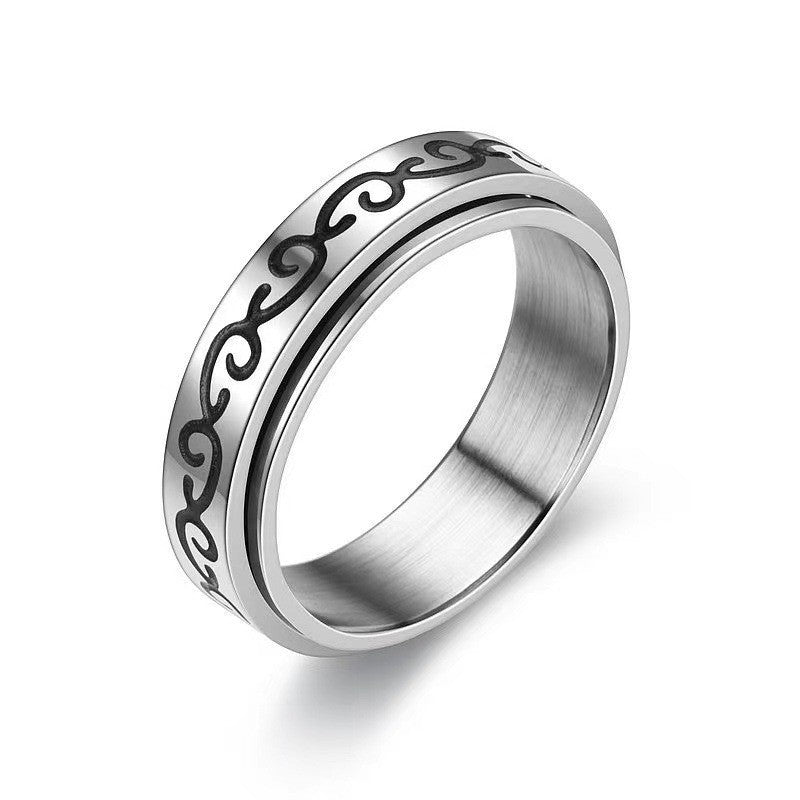 Planderful Titanium Steel Rotating Ring Unisex Fidget Jewelry For Men And Women Everyday Genie Collection