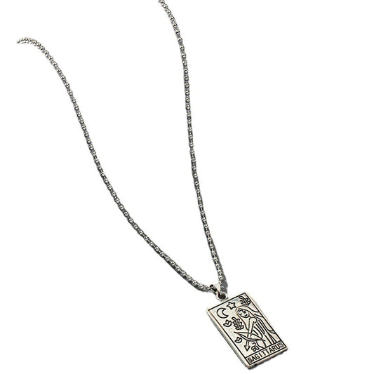 Celestial Charm Square Pendant Sweater Chain - European Style