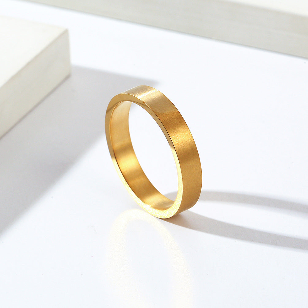 Planderful Titanium Steel Ring 4mm Matte Brushed Unisex Fade Resistant Jewelry For Men And Women Everyday Wear