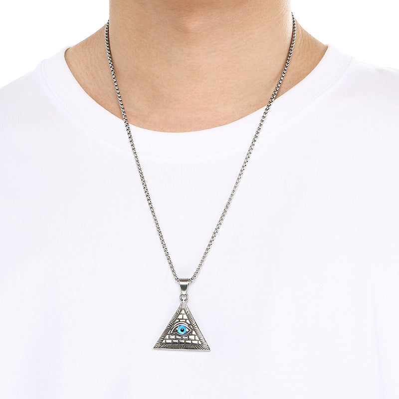 Planderful Men Double Sided Nordic Rune Pendant Titanium