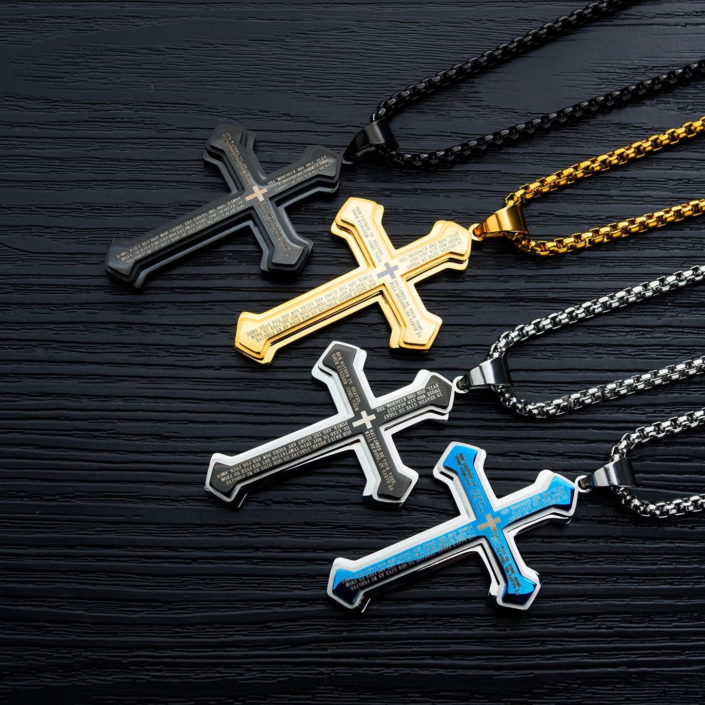 Planderful Everyday Genie Three Layer Titanium Steel Mens Necklace Hip Hop Pendant