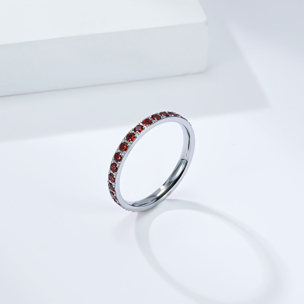 Planderful Stainless Steel Zircon Ring For Women Gypsy Star Inlaid Elegant Statement Everyday Genie