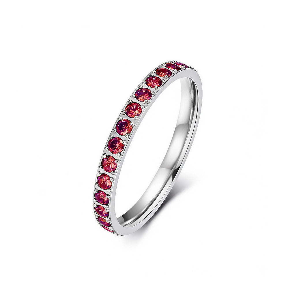 Stainless Steel Zircon Ring
