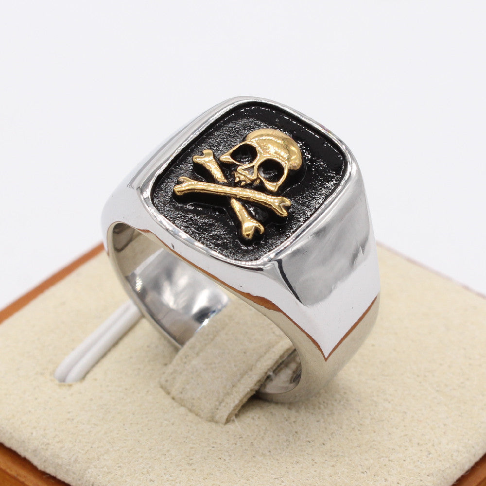 Classic Retro Skull Titanium Steel Ring