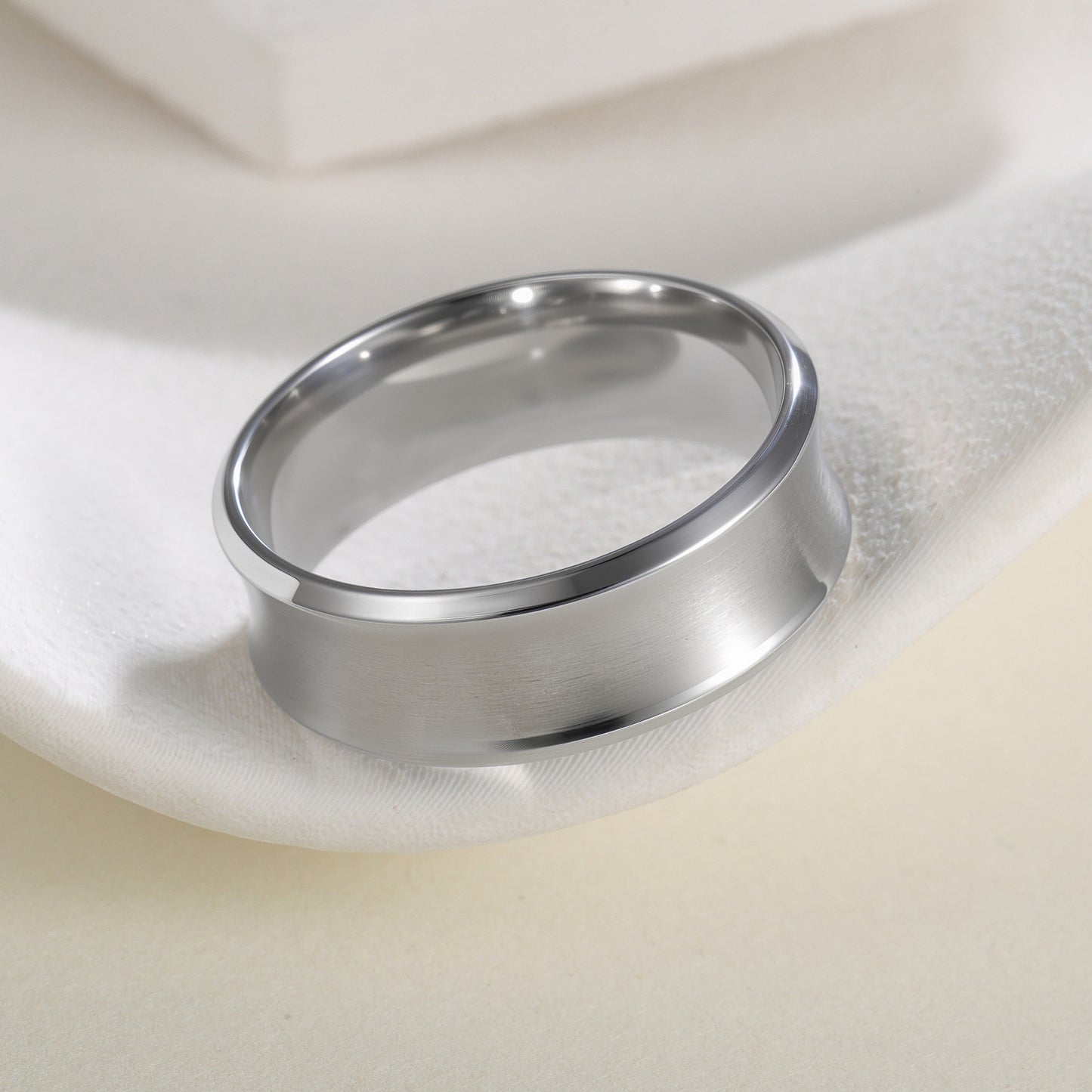 Planderful 8mm U Shape Stainless Steel Ring For Men