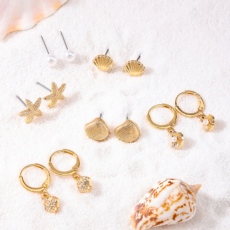 Planderful Vienna Verve Earrings Set – Chic Metal Ocean Series Design