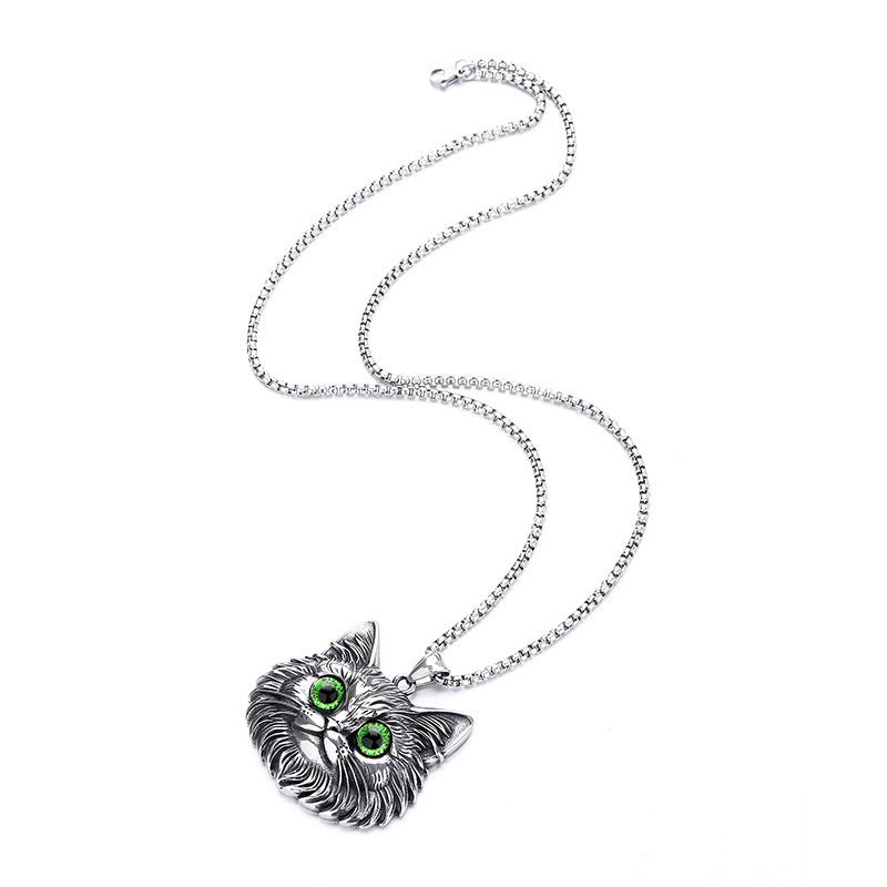 Cat Animal Stainless Steel Pendant Necklace