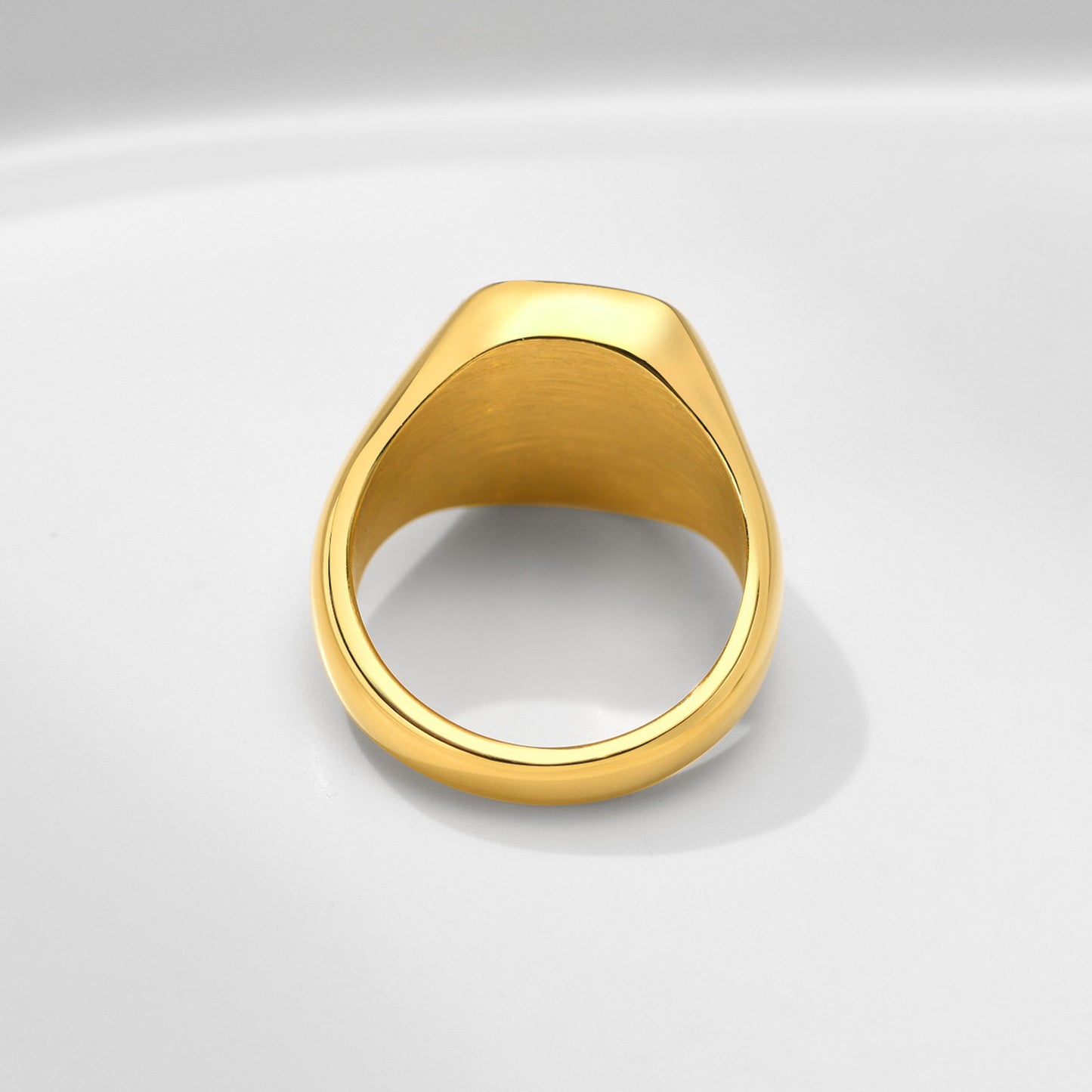 Stainless Steel Inlaid Single Zircon Octagram Ring Gold Women's Jewelry