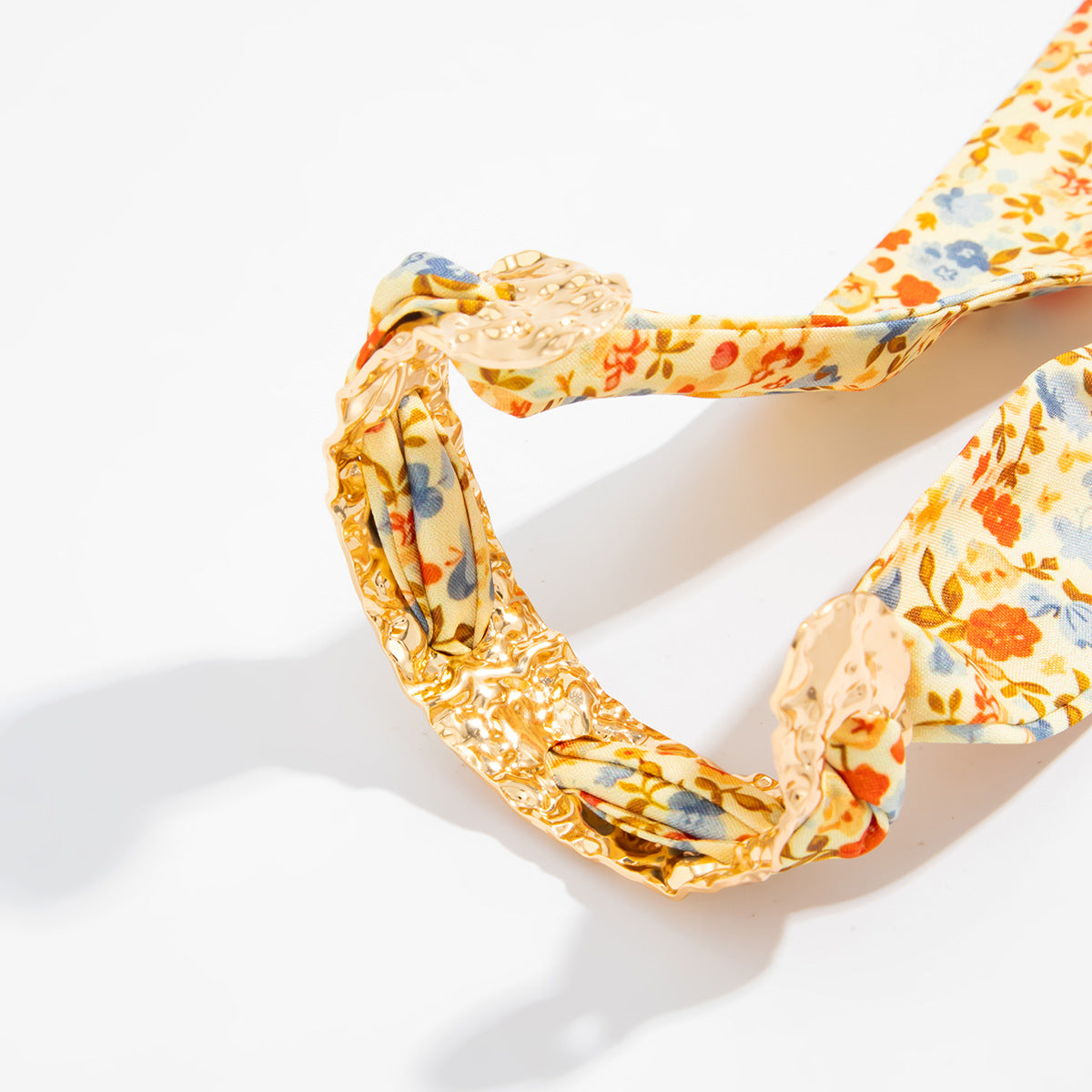 Planderful Collection Vienna Verve Bracelet For Women Hammer Pattern Wide Surface Opening Leopard Print Silk Scarf