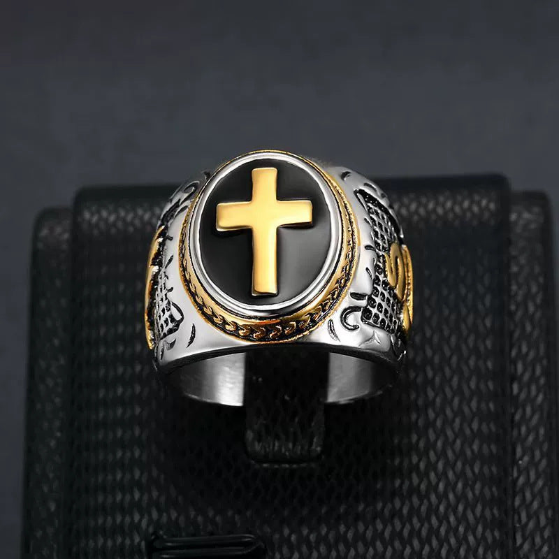 Planderful Hip Hop Ring Hand Of God Titanium Steel Gold Plated For Men Everyday Genie Sizes 7 To 13