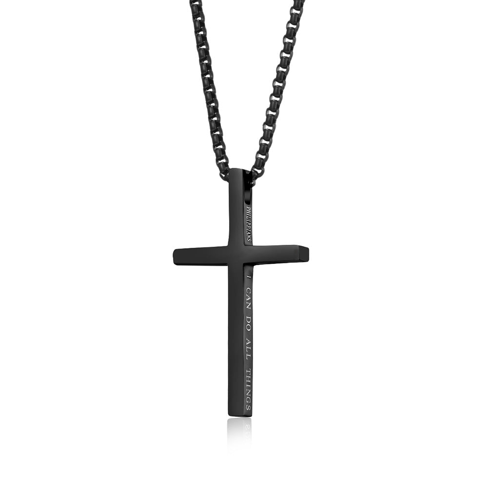 Titanium Steel Simple Cross Necklace Unisex Pendant Chain